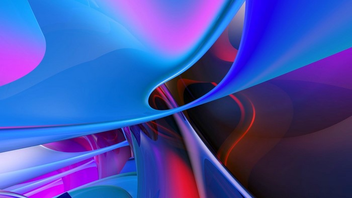 Abstract Blue and Pink Swirling Shapes