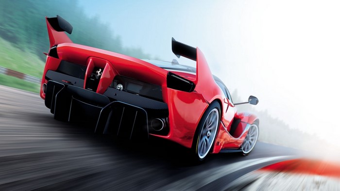 Ferrari FXX K Evo on a race track