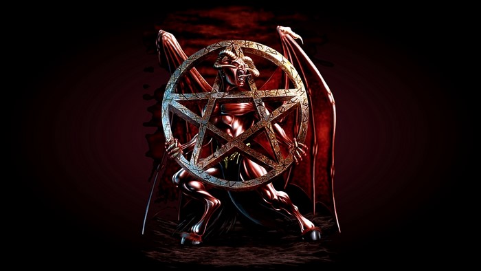 Demon holding a pentagram