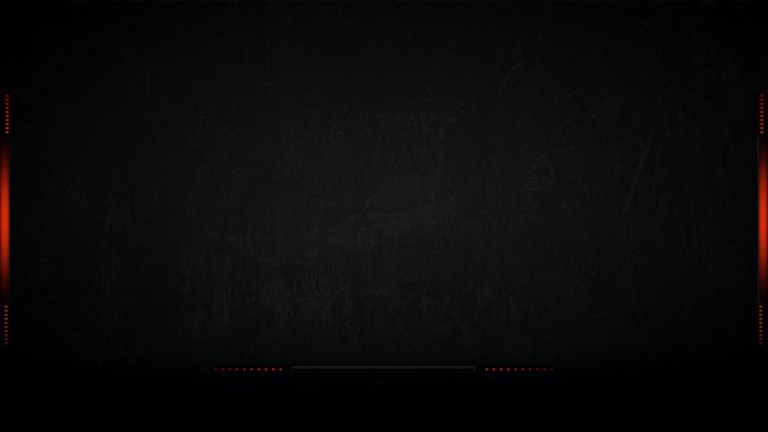 Dark background with red accents