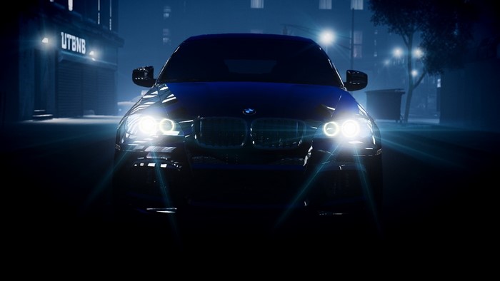 BMW M3 E92 at night