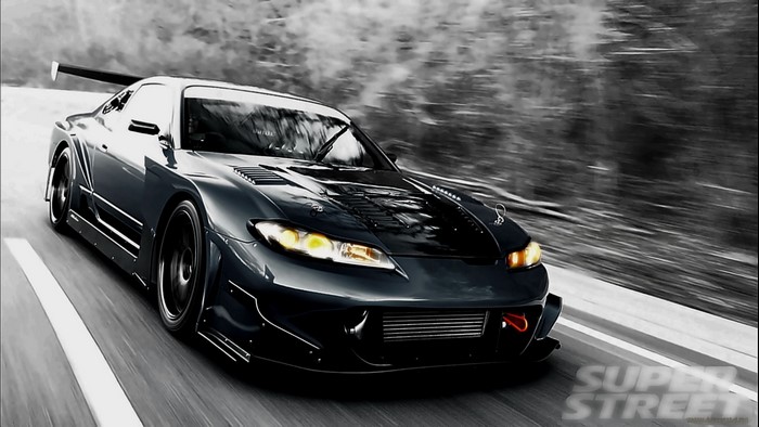 Modified Nissan Silvia S15 on a Road