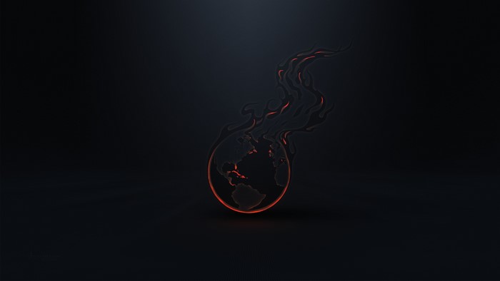4K Abstract Earth on Fire