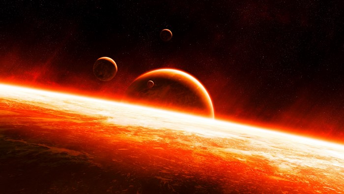 4K Planet with Moons
