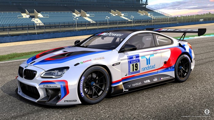 BMW M6 GT3 race car with racing livery