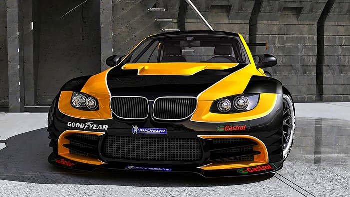 BMW M3 Race Car with Goodyear and Michelin Tires