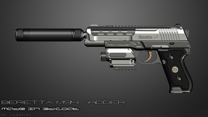 Beretta M94 - Adder pistol with silencer