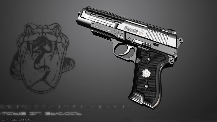 Beretta M9H Adder pistol with snake graphic