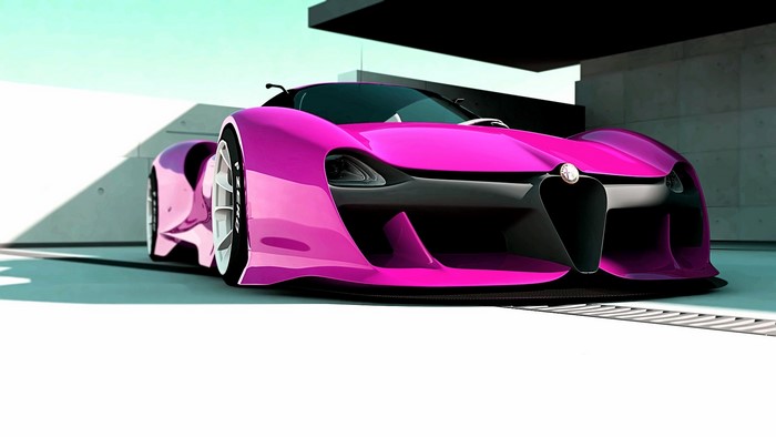 Pink Alfa Romeo concept car