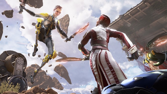 Lawbreakers characters fighting with energy swords