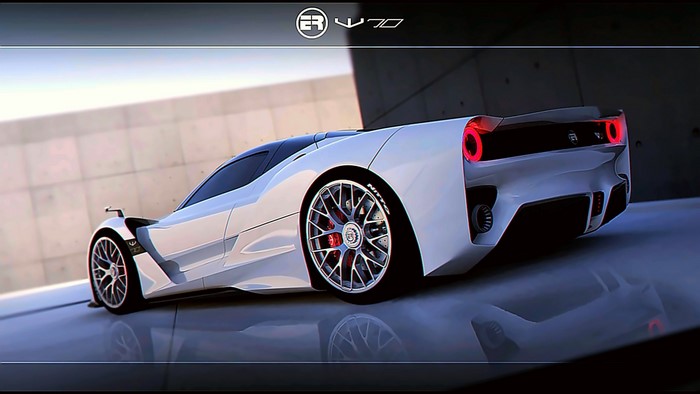 White ER V70 sports car