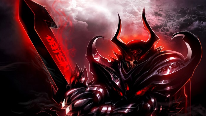 Dark Warrior with glowing red sword