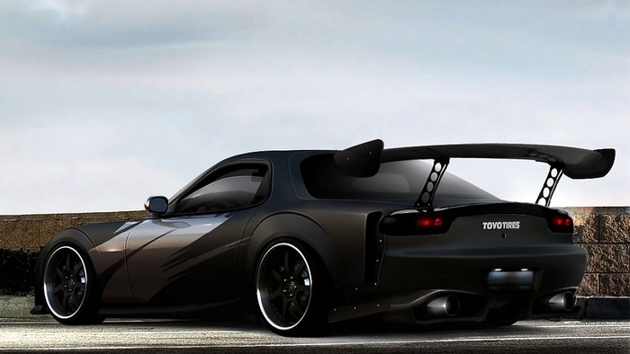 Mazda RX-7 with large rear spoiler