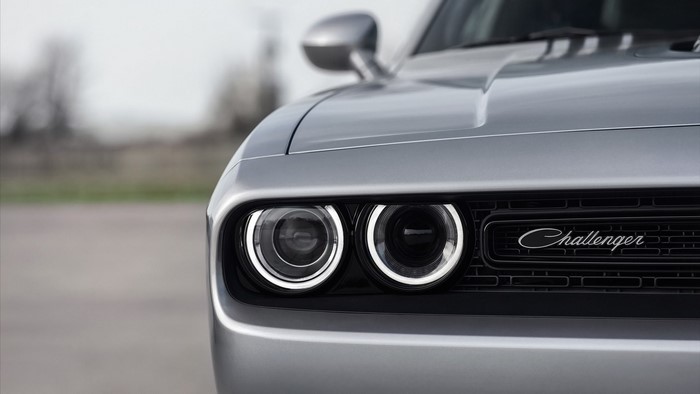 Dodge Challenger front grille and headlights