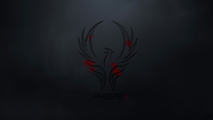 Phoenix logo with red accents