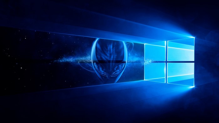 Alienware Logo on Windows 10 Background