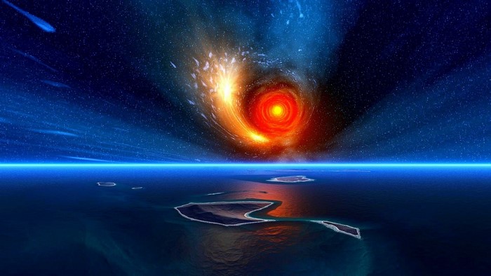 Cosmic Phenomenon Over Ocean Islands