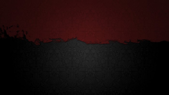 Red and black textured wallpaper with floral pattern