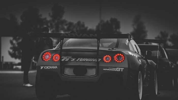 Nissan GTR with ADVAN and YOKOHAMA decals