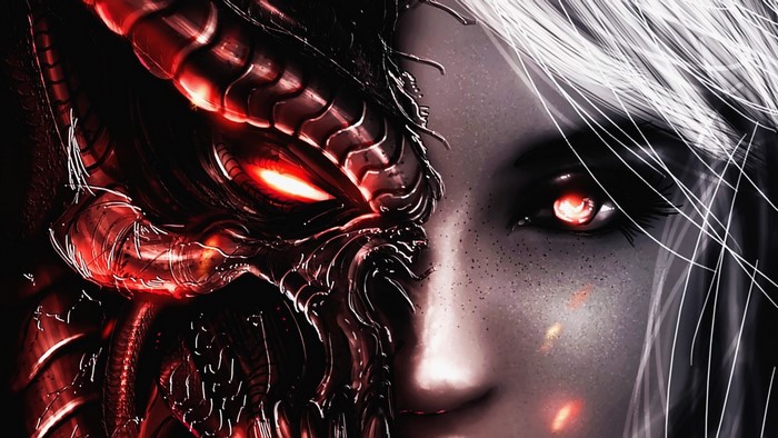 Diablo character split face