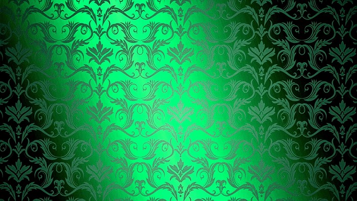 Green Damask Pattern with Gradient