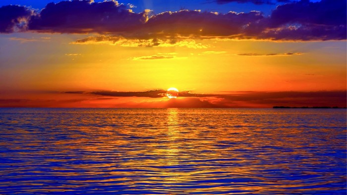 Sunset over the ocean