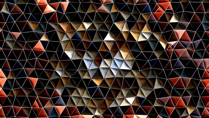 Geometric Mosaic with Metallic Triangles