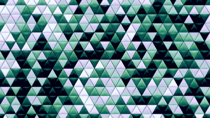 Green and white triangular mosaic pattern