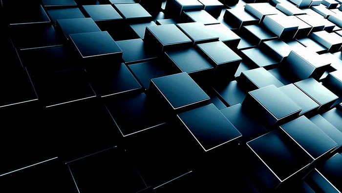 Dark Blue Cubes Abstract Background