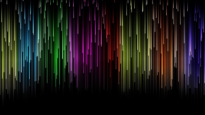Abstract colorful lines on black background