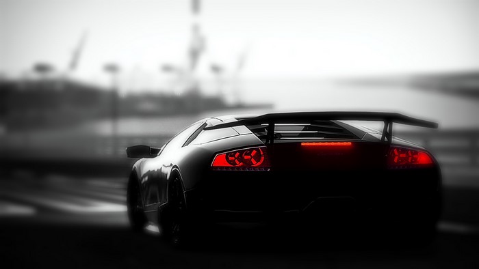 Black Lamborghini Murcielago with Spoiler