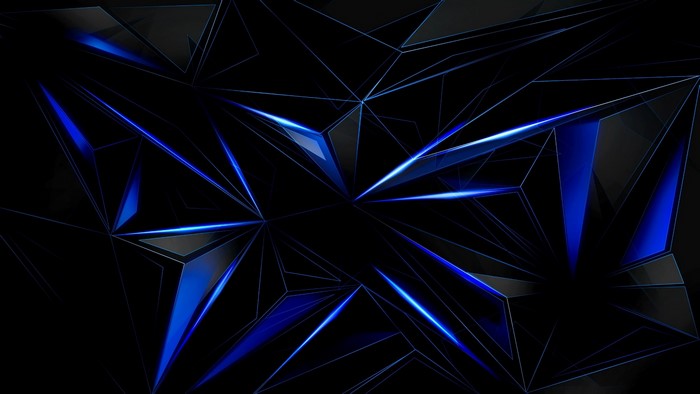 Abstract geometric shapes with blue light