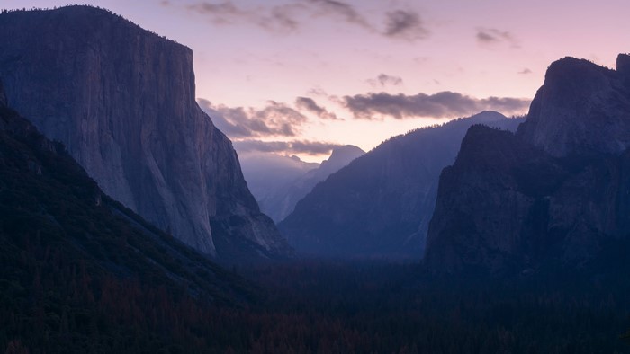 4K Sunset over Yosemite Valley