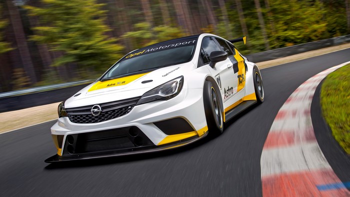 4K Opel Astra TCR Race Car on Track