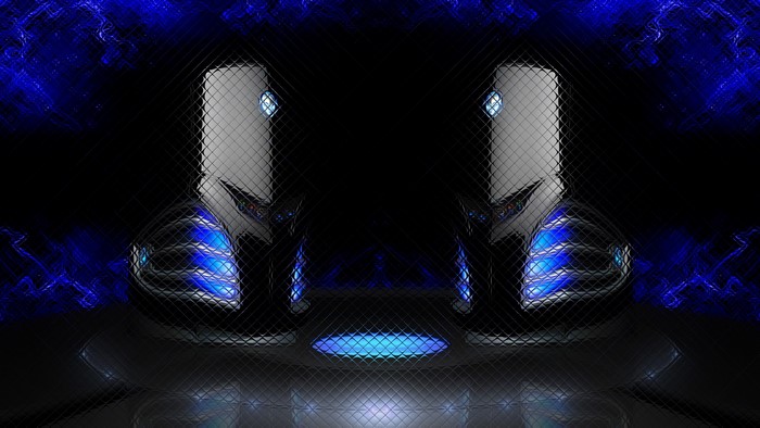 Alienware computers with blue lights
