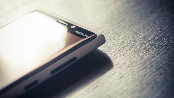 Nokia smartphone on a wooden surface
