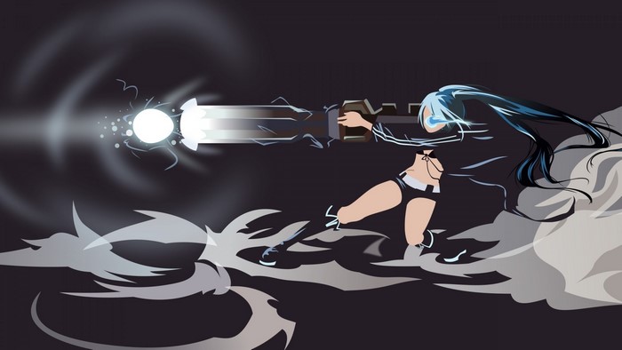 Black Rock Shooter firing weapon