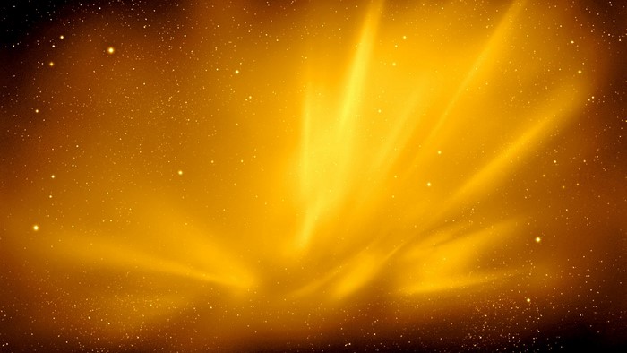 Golden light streaks with stars
