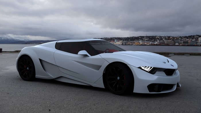 White 4K Concept Car