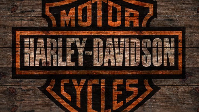 Harley-Davidson Motor Cycles Logo on Wood