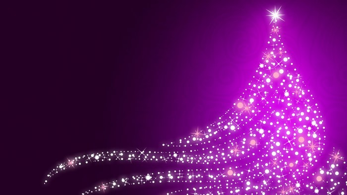 Sparkling Christmas Tree with Purple Background