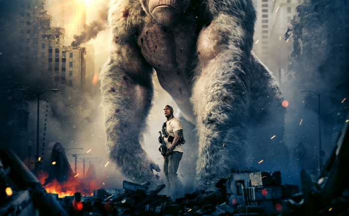 Rampage 4K: Dwayne Johnson and Giant Ape in City