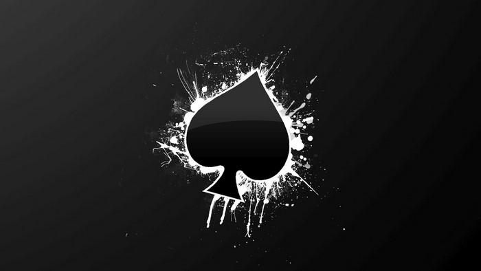 Black Spade with White Splatter