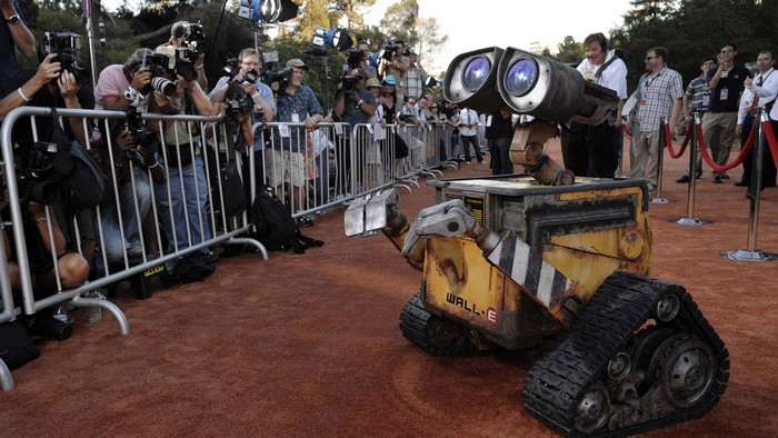 Wall-E on a Red Carpet with Photographers