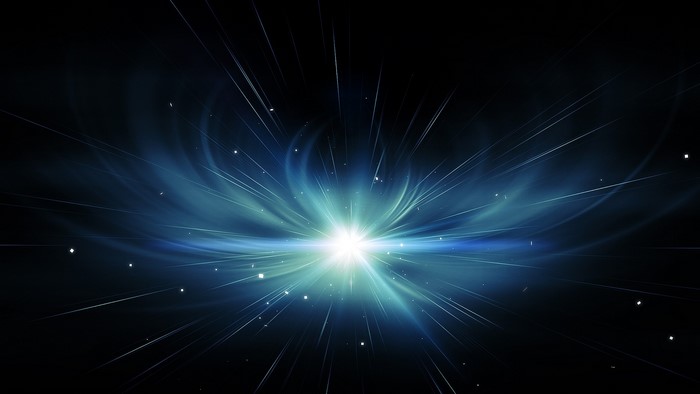 Abstract Blue and Green Light Explosion