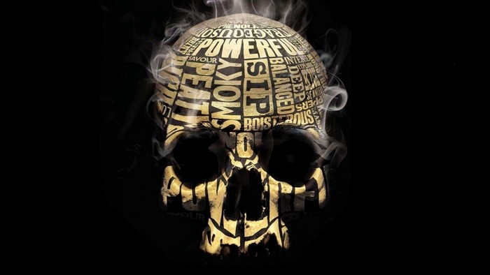 Typography Skull with Smoke