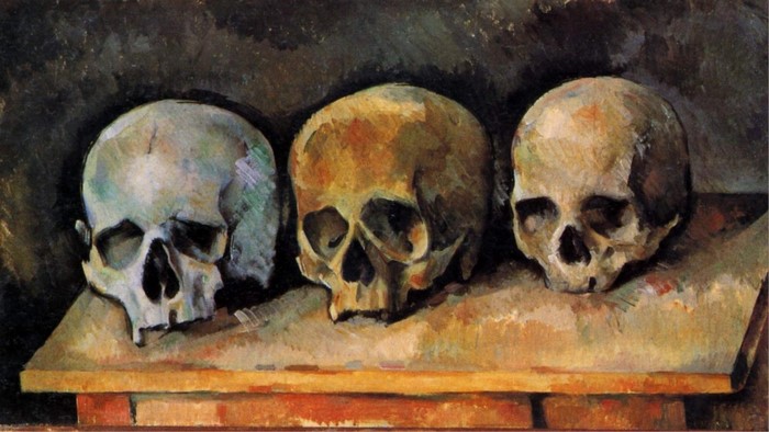 Three Skulls Still Life