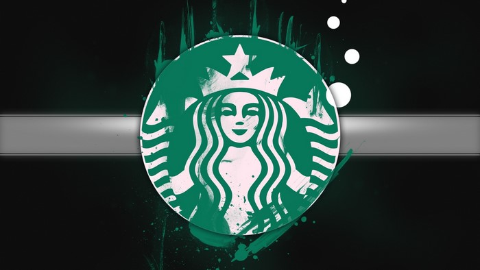 Starbucks Logo with Green Splatter