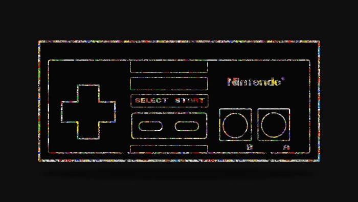 4K Nintendo Controller with Colorful Pixelated Outline