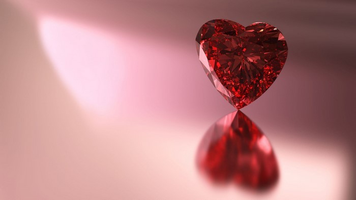 Red Heart-Shaped Gemstone